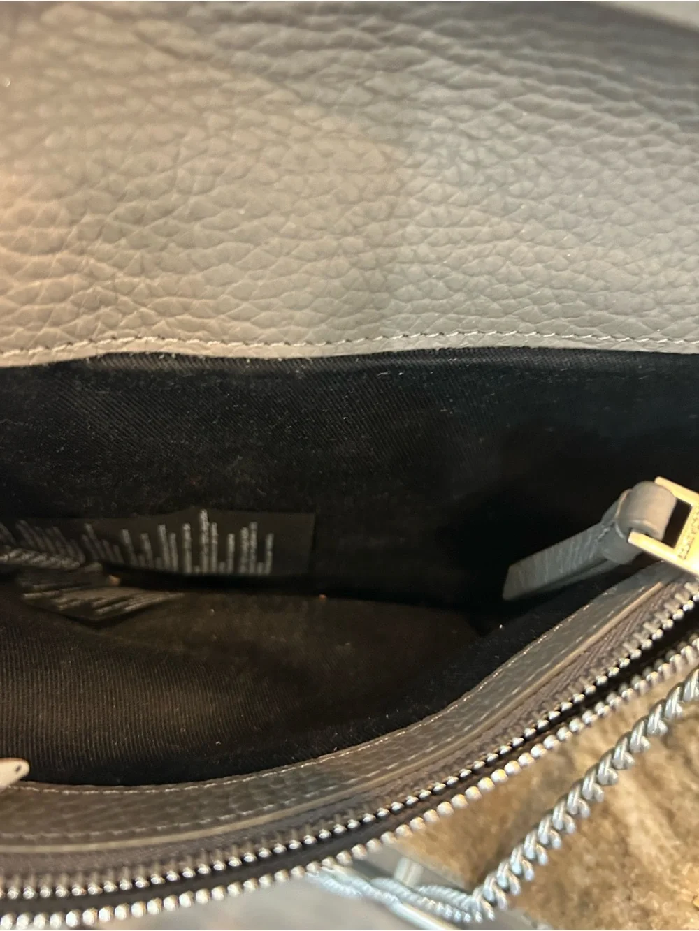 AllSaints Gray Fetch Pebbled Leather Crossbody slight wear GUC